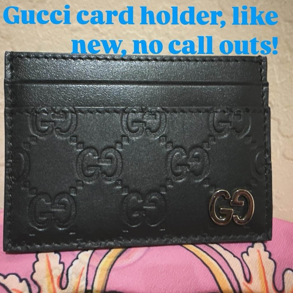 Gucci Black Embossed Card Holder
